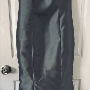 Terani Couture Gray Satin Dress